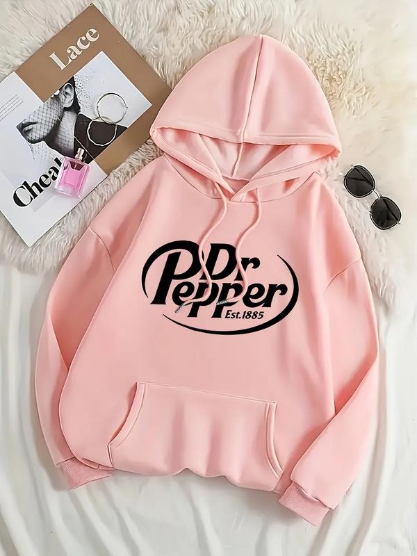 Women's Letter Print Hoodie, Casual Long Sleeve Hooded Sweatshirt for Fall & Winter, Women's Clothes for Daily Wear style...