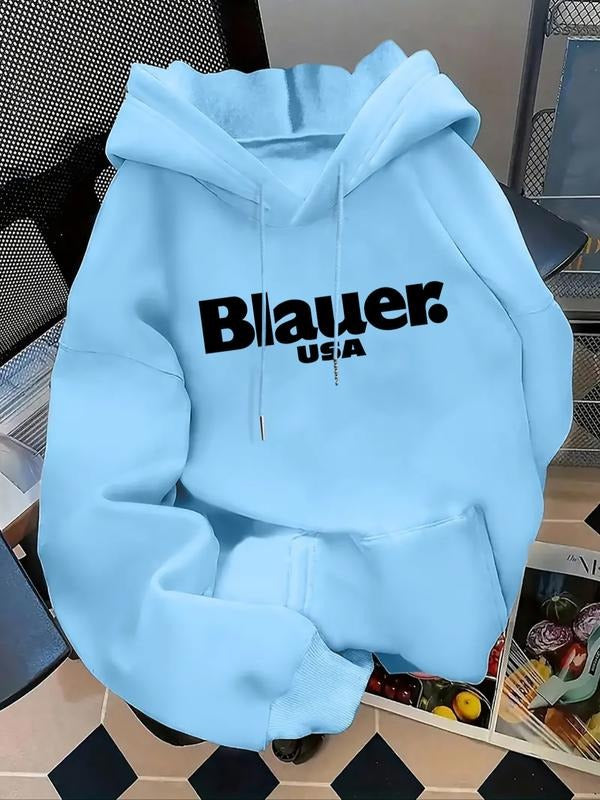 Women's Letter Print Hoodie, Casual Long Sleeve Hooded Sweatshirt for Fall & Winter, Women's Clothes for Daily Wear style...