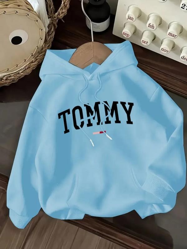 Women's Letter Print Hoodie, Casual Long Sleeve Hooded Sweatshirt for Fall & Winter, Women's Clothes for Daily Wear style...