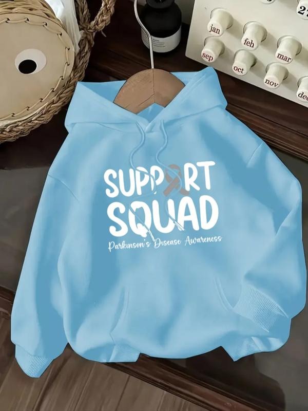 Women's Letter Print Hoodie, Casual Long Sleeve Hooded Sweatshirt for Fall & Winter, Women's Clothes for Daily Wear style...