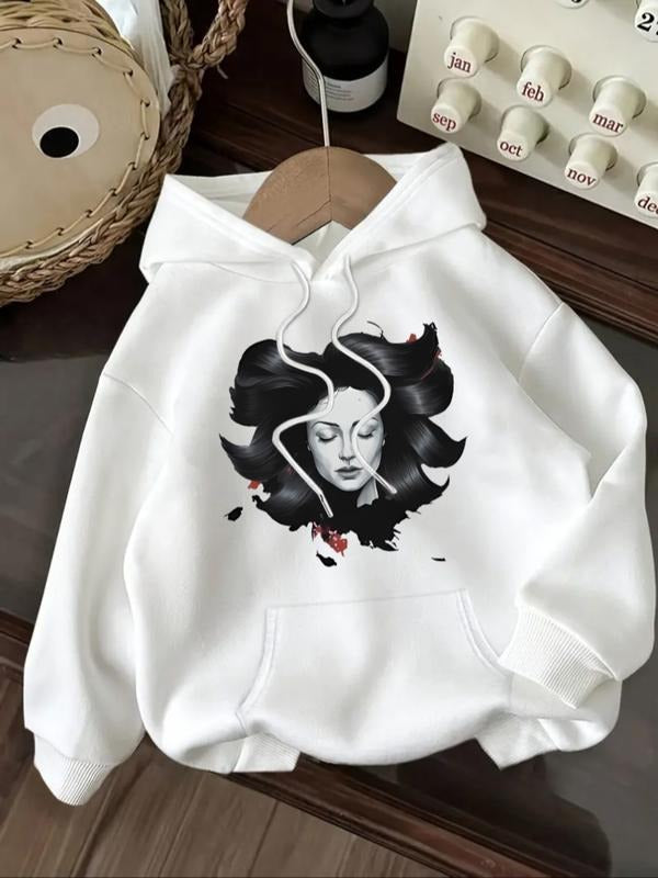 Women's Letter Print Hoodie, Casual Long Sleeve Hooded Sweatshirt for Fall & Winter, Women's Clothes for Daily Wear style...