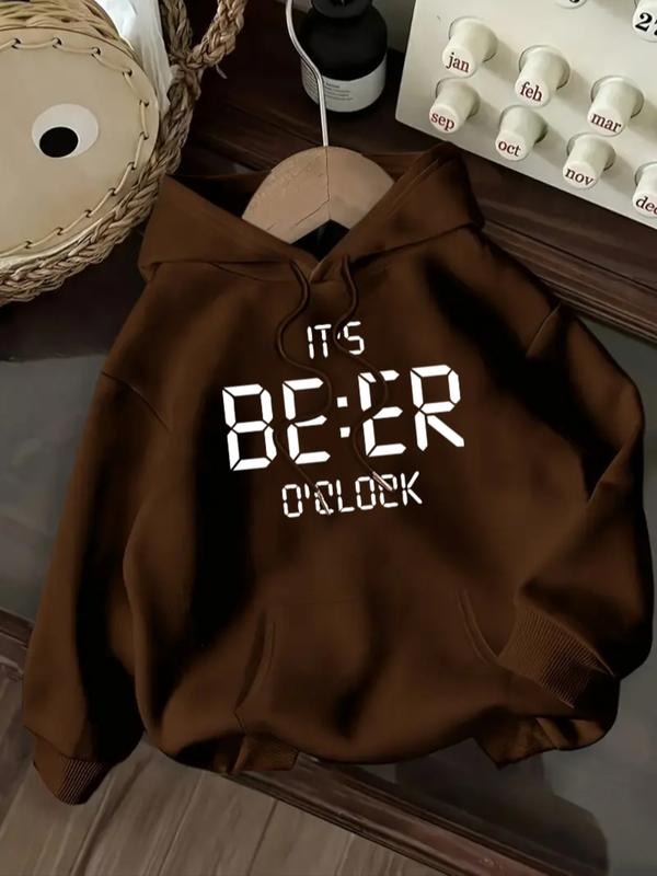 Women's Letter Print Hoodie, Casual Long Sleeve Hooded Sweatshirt for Fall & Winter, Women's Clothes for Daily Wear style...