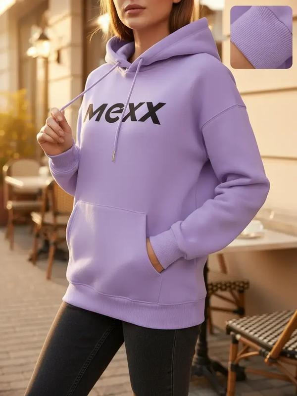 Women's Letter Print Hoodie, Casual Long Sleeve Hooded Sweatshirt for Fall & Winter, Women's Clothes for Daily Wear style...
