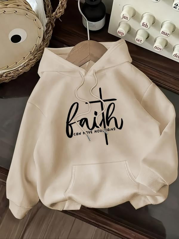 Women's Letter Print Hoodie, Casual Long Sleeve Hooded Sweatshirt for Fall & Winter, Women's Clothes for Daily Wear style...