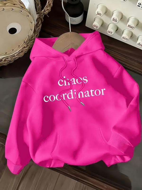 Women's Letter Print Hoodie, Casual Long Sleeve Hooded Sweatshirt for Fall & Winter, Women's Clothes for Daily Wear style...