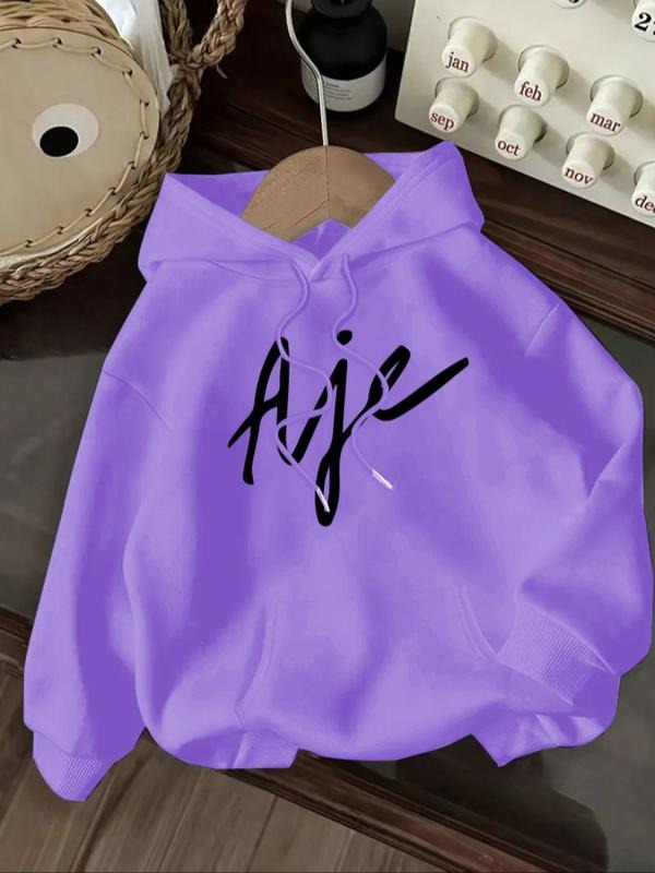 Women's Letter Print Hoodie, Casual Long Sleeve Hooded Sweatshirt for Fall & Winter, Women's Clothes for Daily Wear style...