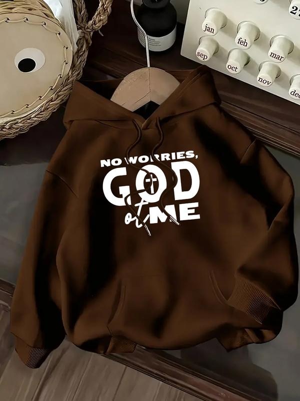 Women's Letter Print Hoodie, Casual Long Sleeve Hooded Sweatshirt for Fall & Winter, Women's Clothes for Daily Wear style...
