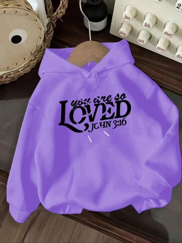 Women's Letter Print Hoodie, Casual Long Sleeve Hooded Sweatshirt for Fall & Winter, Women's Clothes for Daily Wear style...