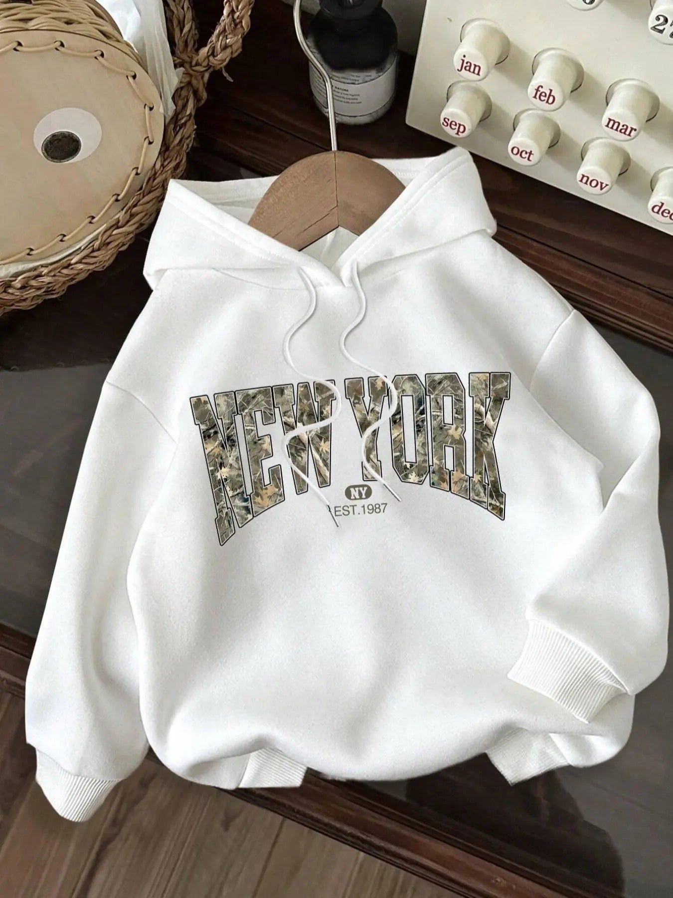 Women's Letter Print Hoodie, Casual Long Sleeve Hooded Sweatshirt for Spring & Fall, Fashion Women's Top for Daily Wear...