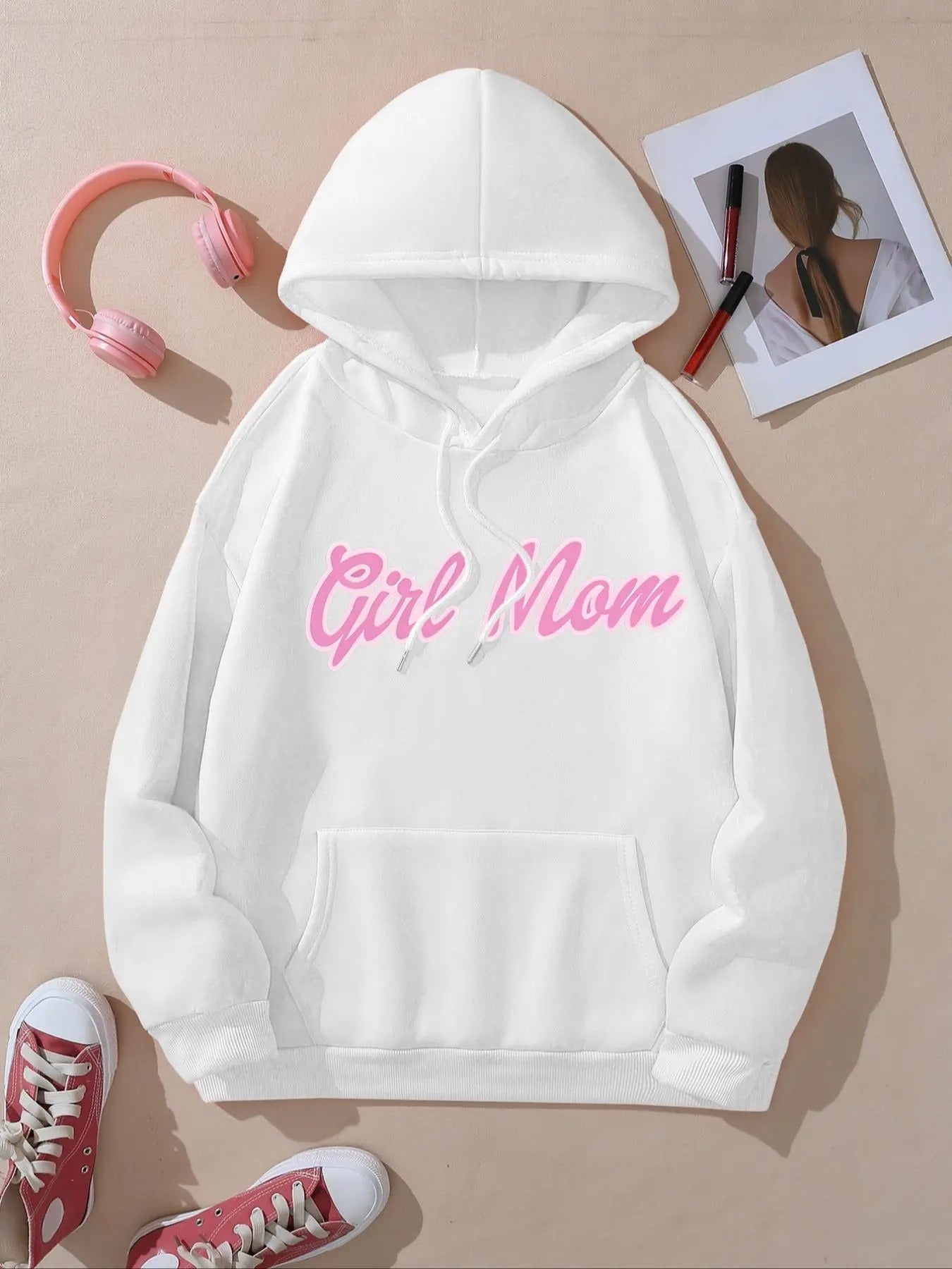 Women's Letter Print Hoodie, Fashion Casual Hooded Sweatshirt for Daily Holiday Outdoor Wear, Ladies Clothes for Fall &...