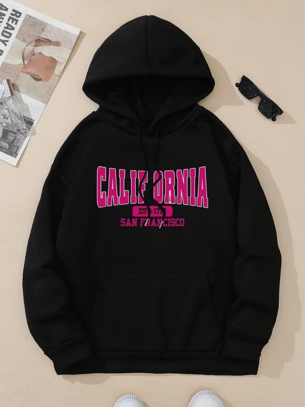 Women's Letter Print Hoodie, Fashion Casual Sweatshirt for Daily Holiday Outdoor Wear, Women Clothing for Fall & Winter...