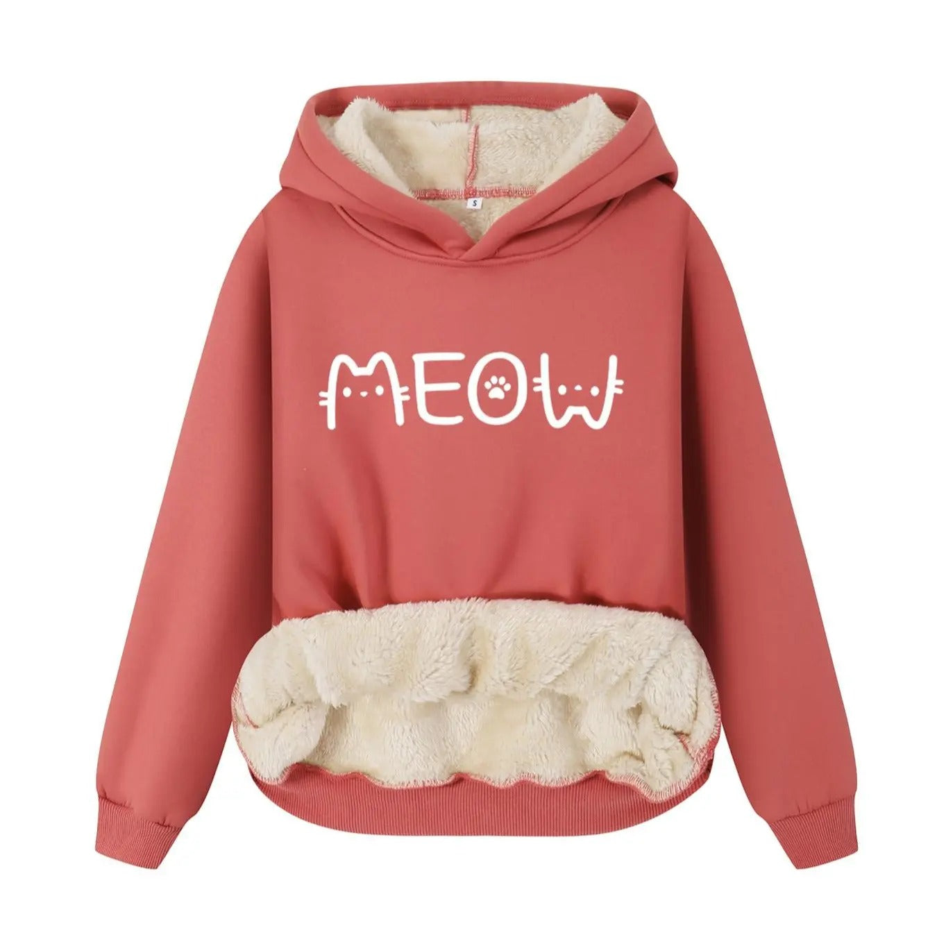 Women's Letter Print Plush Hoodie, Casual Long Sleeve Hooded Sweatshirt for Fall & Winter, Ladies Clothes for Daily Wear...