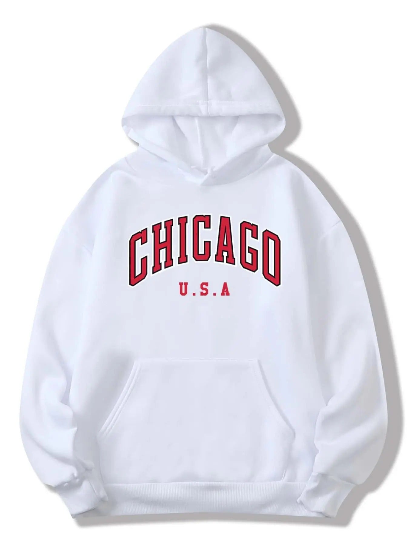 Women's Letter Print Pocket Hoodie, Fashion Casual Hooded Sweatshirt for Daily Holiday Outdoor Wear, Women Clothing for...
