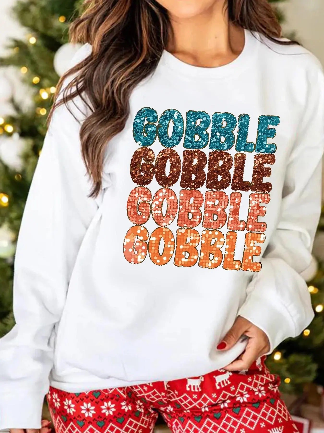 Women's Letter Print Round Neck Pullover, Casual Long Sleeve Crew Neck Sweatshirt for Fall & Winter, Women's Clothes for...