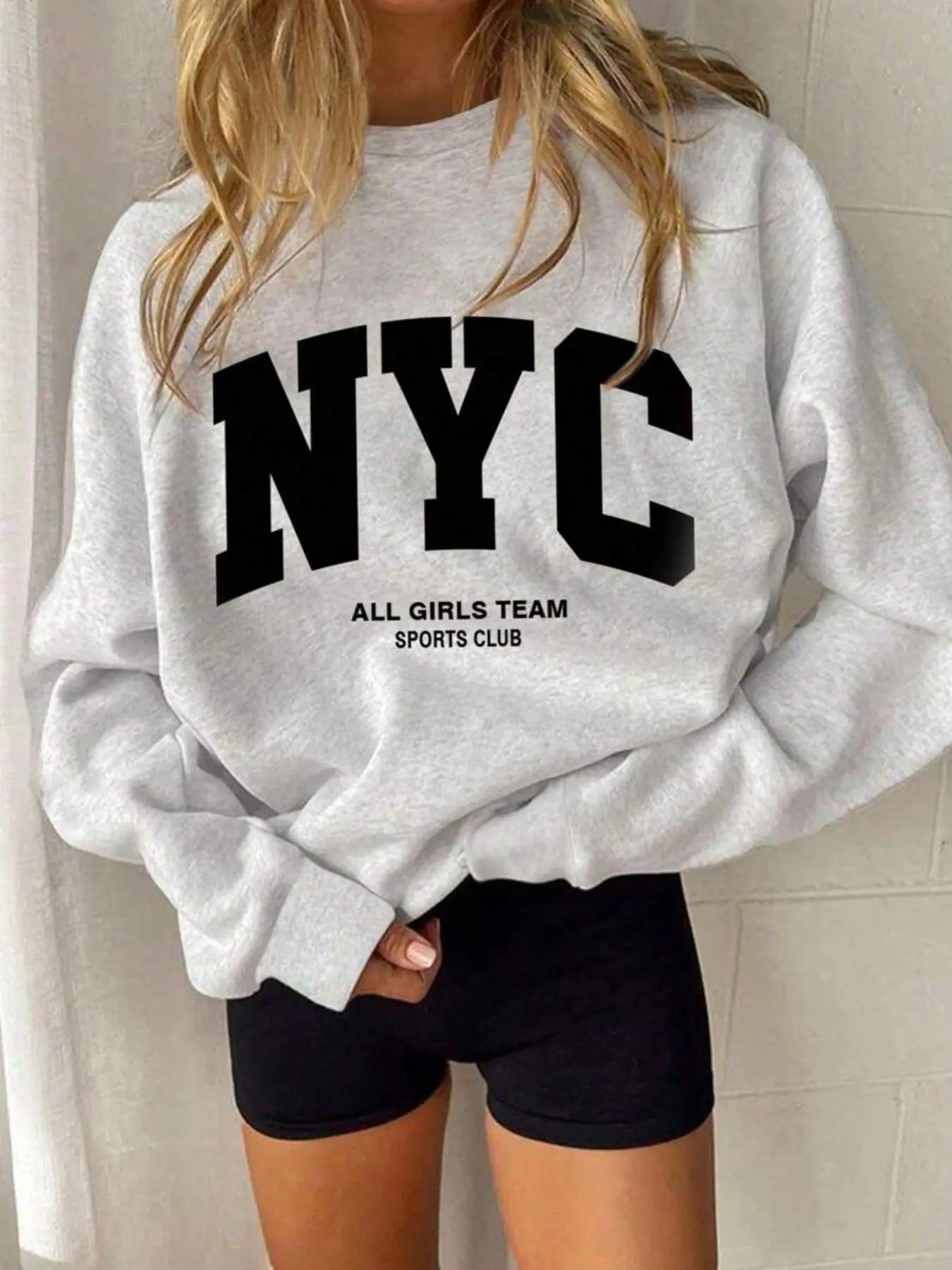 Women's Letter Print Round Neck Pullover, Casual Long Sleeve Crew Neck Sweatshirt for Spring & Fall, Fashion Women's Top...
