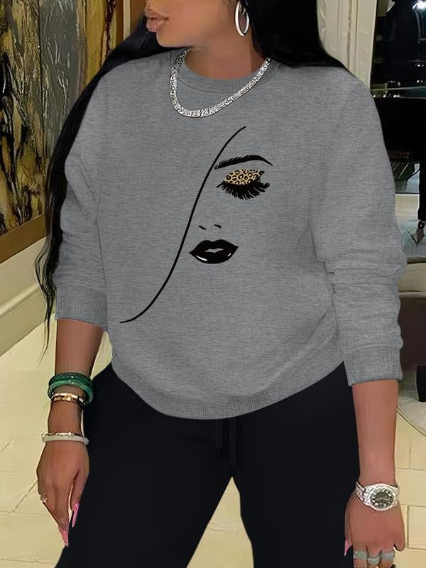 Women's Letter Print Round Neck Pullover, Fashion Casual Crew Neck Sweatshirt for Daily Holiday Outdoor Wear, Women...