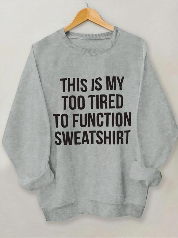 Women's Letter Print Round Neck Sweatshirt, Casual Long Sleeve Crew Neck Pullover for Daily Wear, Ladies Clothes for All...