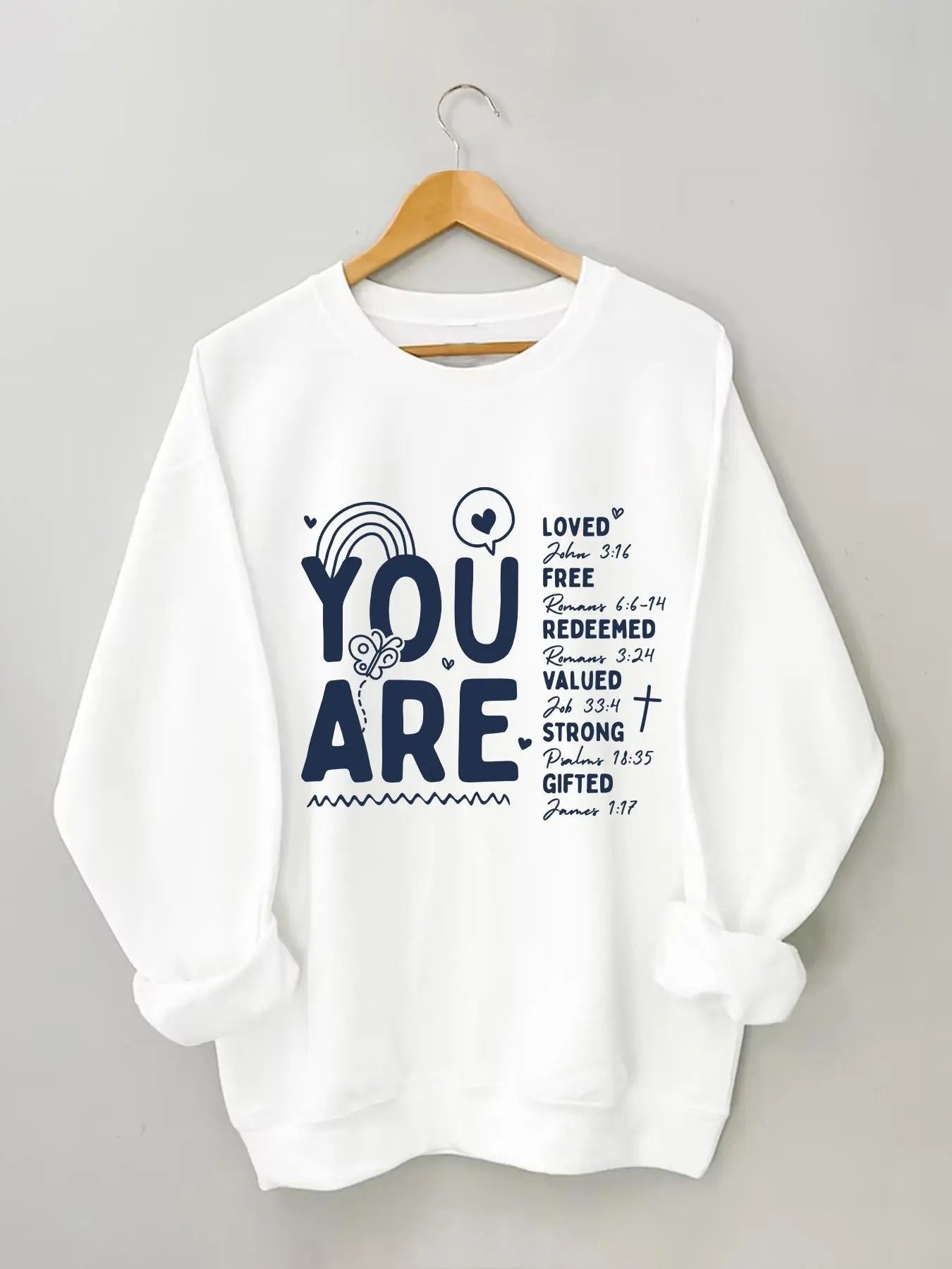 Women's Letter Print Round Neck Sweatshirt, Casual Long Sleeve Crew Neck Pullover for Fall & Winter, Women's Clothes for...