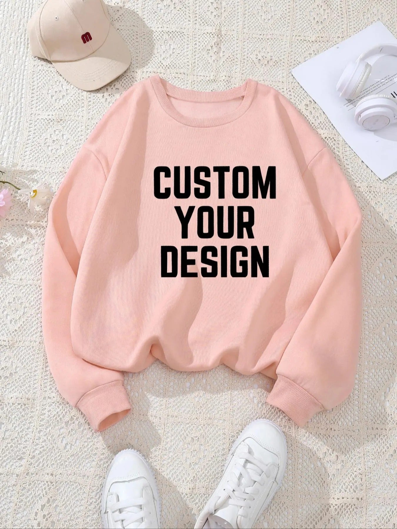 Women's Letter Print Round Neck Sweatshirt, Casual Long Sleeve Crew Neck Pullover for Fall & Winter, Women's Clothes for...