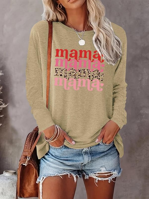 Letter Print Round Neck Casual Long Sleeve Crew Neck Fall & Winter Clothes Daily Wearstyle{N002}2 T-Shirts, Hoodie, Sweatshirt