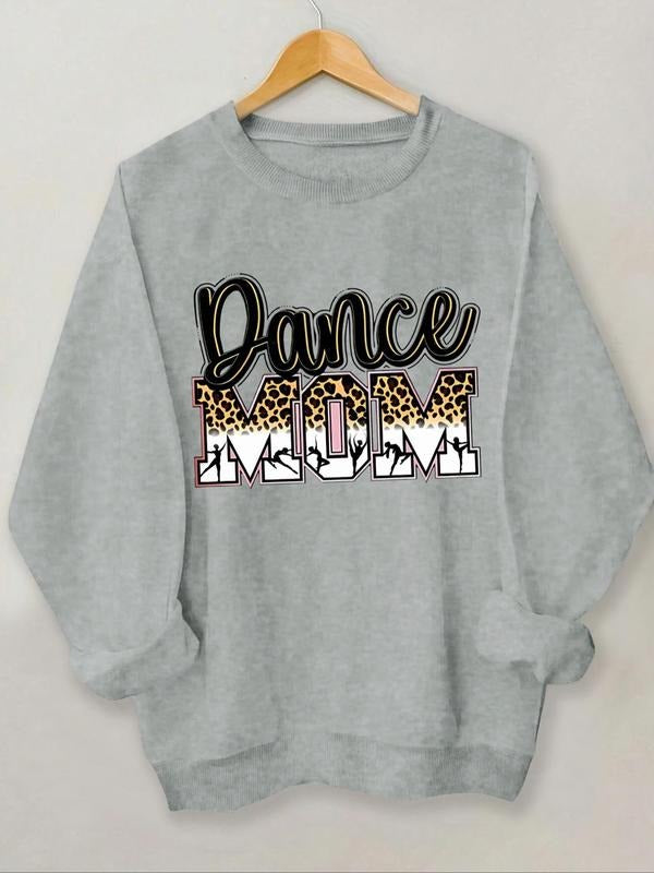 Women's Letter Print Round Neck Sweatshirt, Casual Long Sleeve Crew Neck Pullover for Spring & Fall, Fashion Women's Top...