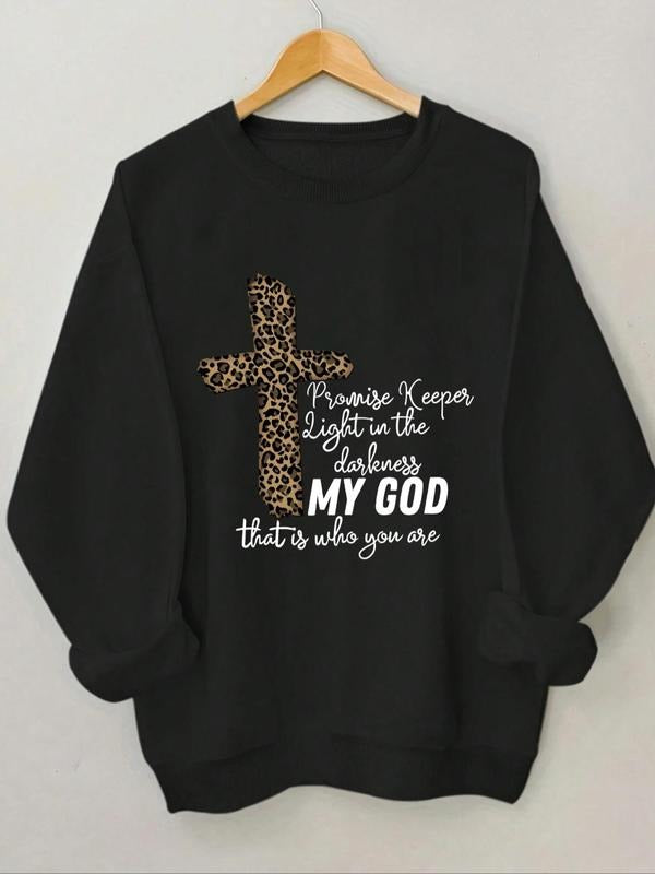 Women's Letter Print Round Neck Sweatshirt, Casual Long Sleeve Crew Neck Pullover for Spring & Fall, Fashion Women's Top...