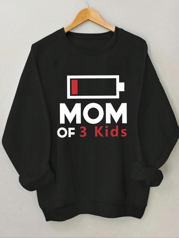 Women's Letter Print Round Neck Sweatshirt, Casual Long Sleeve Crew Neck Pullover for Spring & Fall, Fashion Women's Top...
