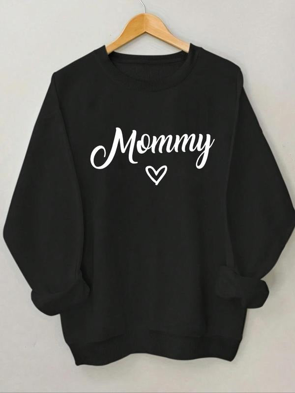Women's Letter Print Round Neck Sweatshirt, Casual Long Sleeve Crew Neck Pullover for Spring & Fall, Fashion Women's Top...