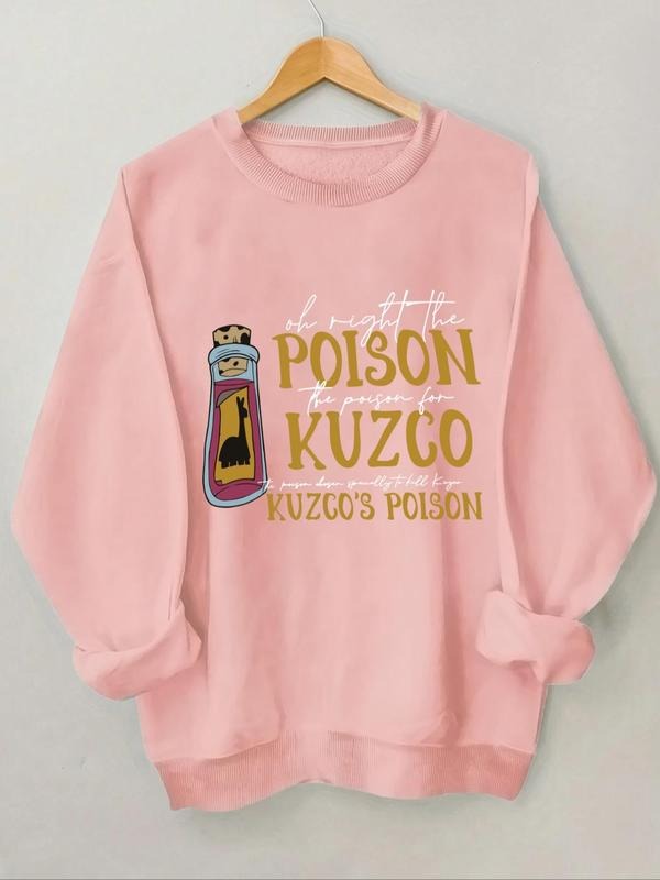 Women's Letter Print Round Neck Sweatshirt, Casual Long Sleeve Crew Neck Pullover for Spring & Fall, Fashion Women's Top...