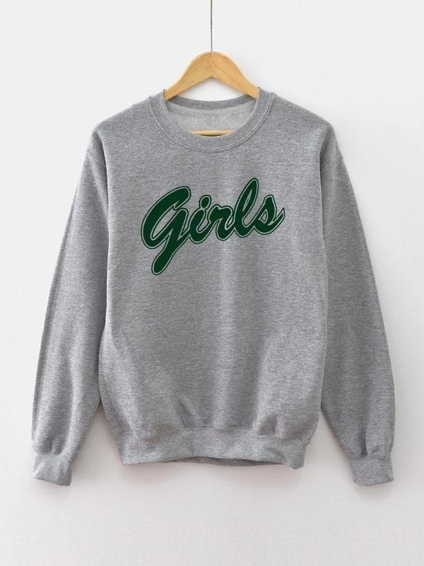 Women's Letter Print Round Neck Sweatshirt, Casual Long Sleeve Pullover for Fall & Winter, Women's Clothes for Daily Wear...