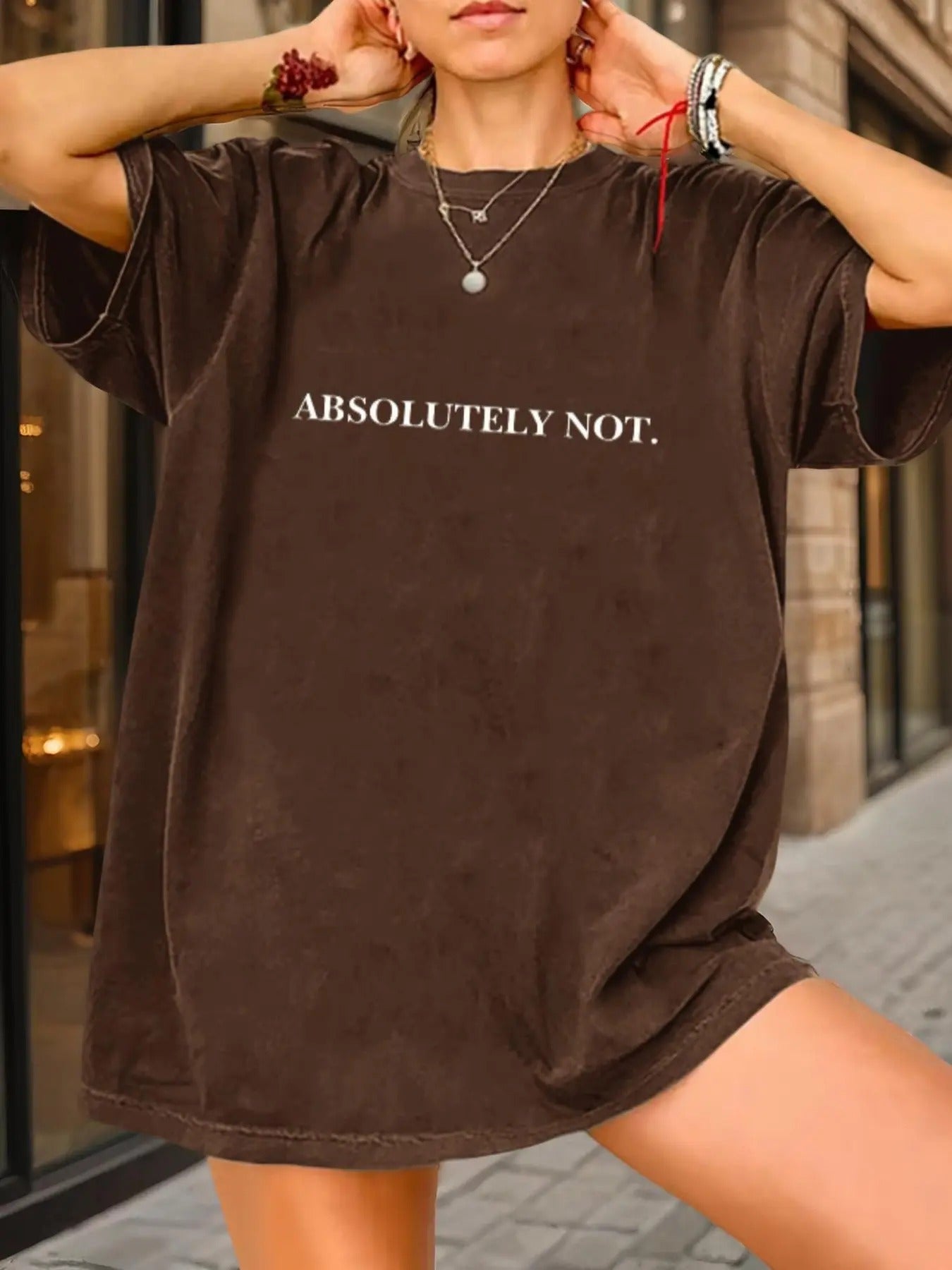 Women's Letter Print Round Neck Tee, Casual Classy Short Sleeve Crewneck T-shirt for Daily Wear, Ladies Clothes for All...