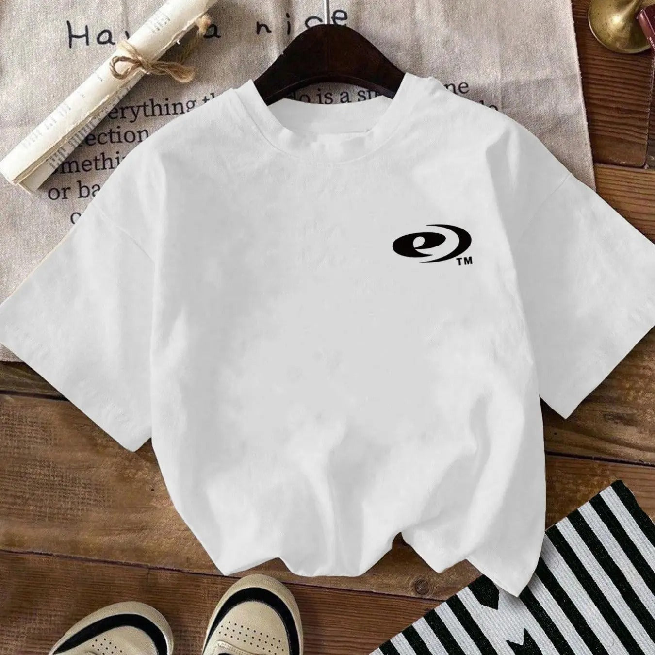 Women's Letter Print Round Neck Tee, Casual Drop Shoulder Short Sleeve T-shirt for Daily Wear, Ladies Clothes for All...