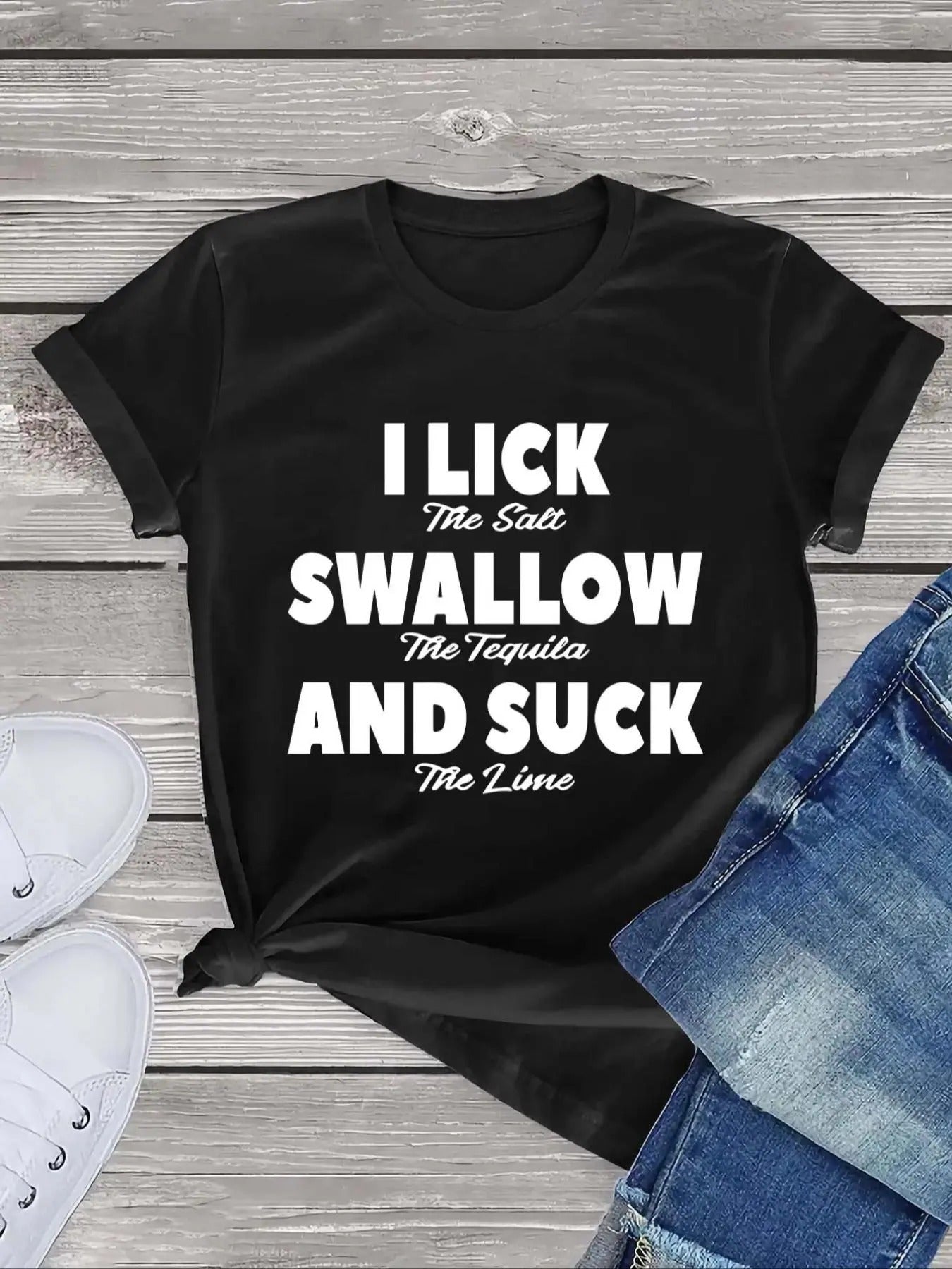 Women's Letter Print Round Neck Tee, Casual Graphic Short Sleeve T-shirt For Daily Wear, Ladies All Seasons Outfit...