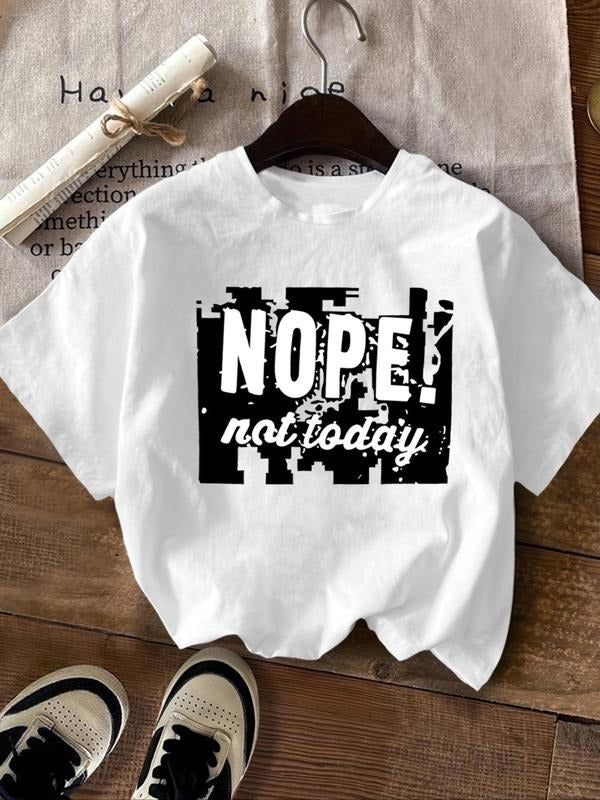 Women's Letter Print Round Neck Tee, Casual Short Sleeve Crew Neck T-Shirt for Summer, Fashion Women's Top for Daily Wear...