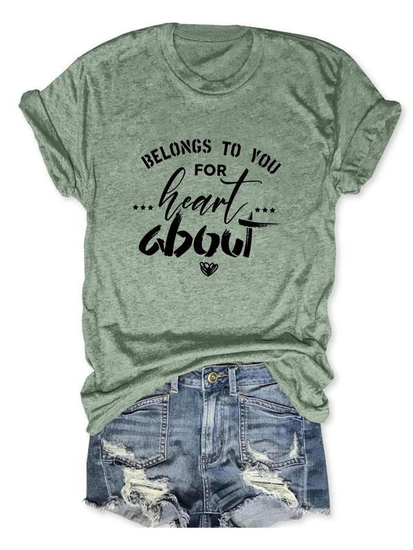 Women's Letter Print Round Neck Tee, Casual Short Sleeve Crew Neck T-shirt for Daily Wear, Ladies Clothes for All Seasons...