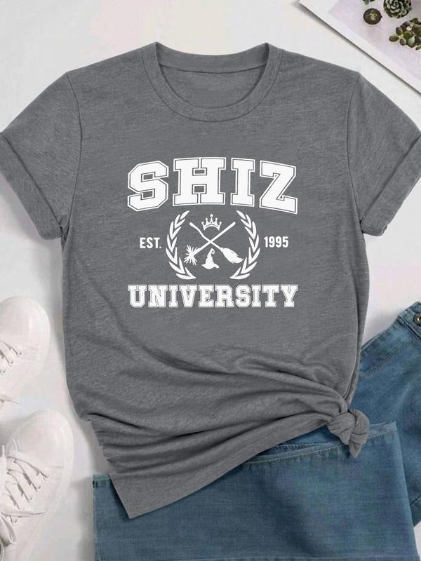 Letter Print Round Neck Casual Short Sleeve Crew Neck Daily Clothes All Seasonsstyle{N002}2 T-Shirts, Hoodie, Sweatshirt