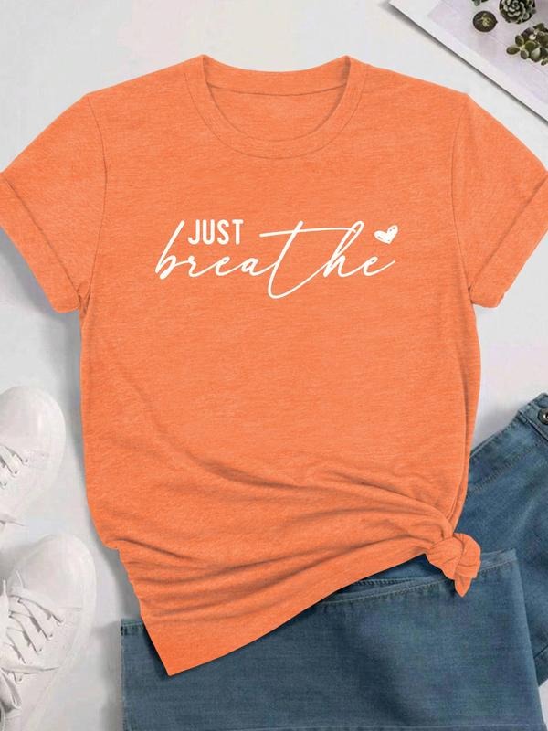 Letter Print Round Neck Casual Short Sleeve Crew Neck Daily Clothes All Seasonsstyle{N002}4 T-Shirts, Hoodie, Sweatshirt