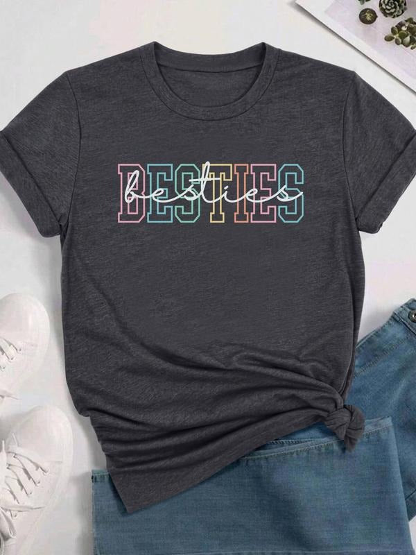 Letter Print Round Neck Casual Short Sleeve Crew Neck Daily Clothes All Seasonsstyle{N002}7 T-Shirts, Hoodie, Sweatshirt