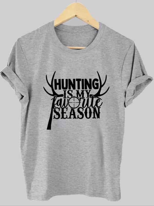 Women's Letter Print Round Neck Tee, Casual Short Sleeve Crew Neck T-shirt, Women's Top for Daily Wear style 02 Hoodie,...