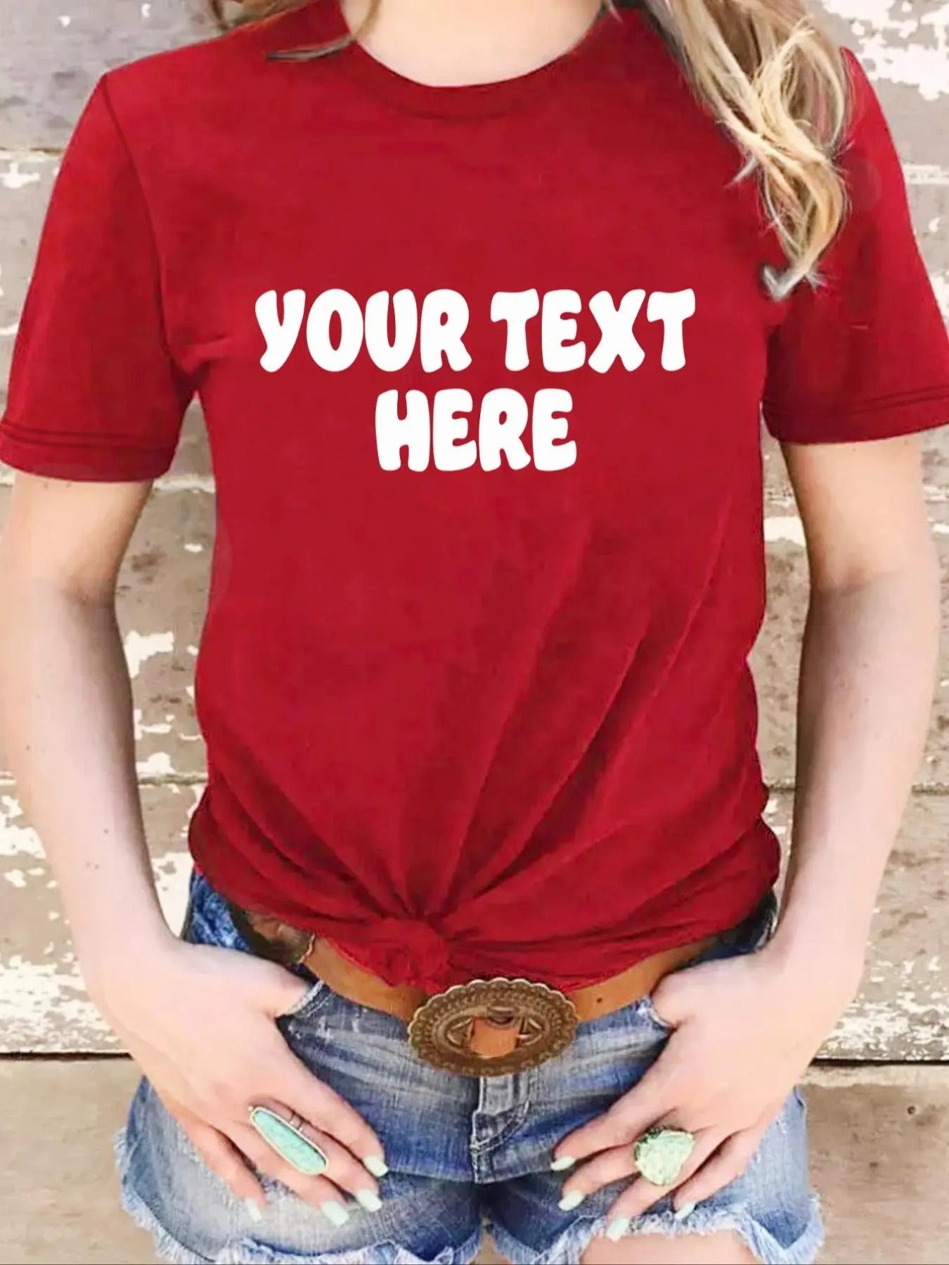 Women's Letter Print Round Neck Tee, Casual Short Sleeve Graphic T-shirt For Summer, Ladies Clothes For Daily Wear...