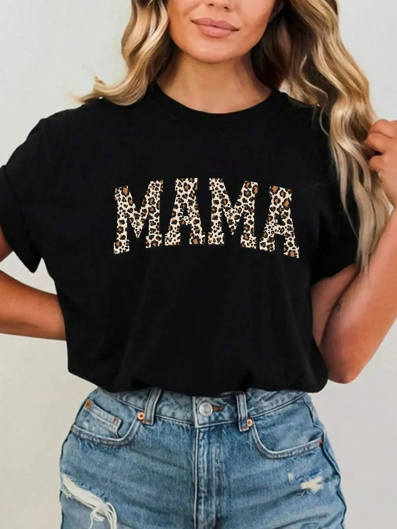 Women's Letter Print Round Neck Tee, Fashion Casual Crew Neck Short Sleeve T-shirt for Daily Holiday Vacation Outdoor...