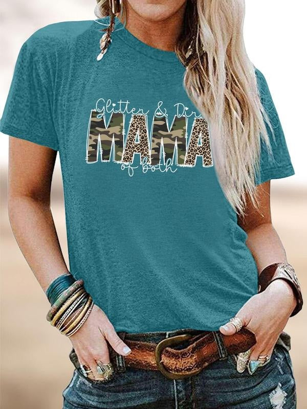 Letter Print Round Neck Casual Crew Neck Daily Vacation Outdoor Clothes All Seasons Top T-Shirts, Hoodie, Sweatshirt