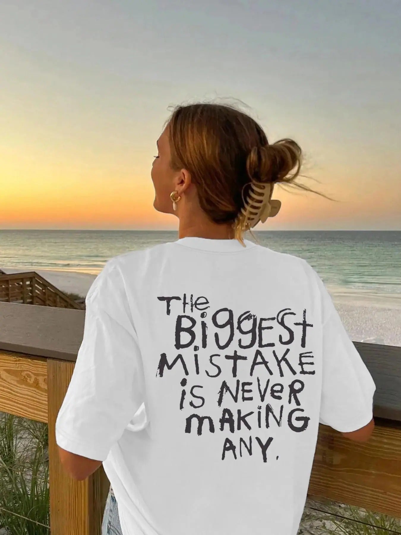 Women's Letter Print Round Neck Tee, Fashion Casual Crew Neck T-Shirt for Daily Holiday Vacation Outdoor Wear, Ladies...