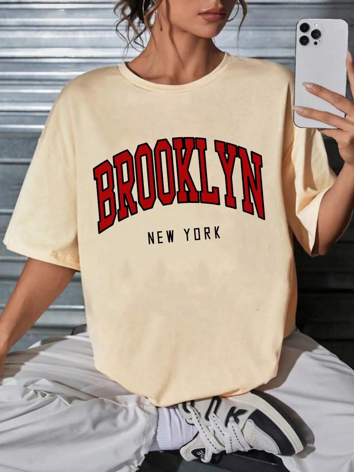 Women's Letter Print Round Neck Tee, Fashion Casual Crew Neck T-Shirt for Daily Holiday Vacation Outdoor Wear, Ladies...
