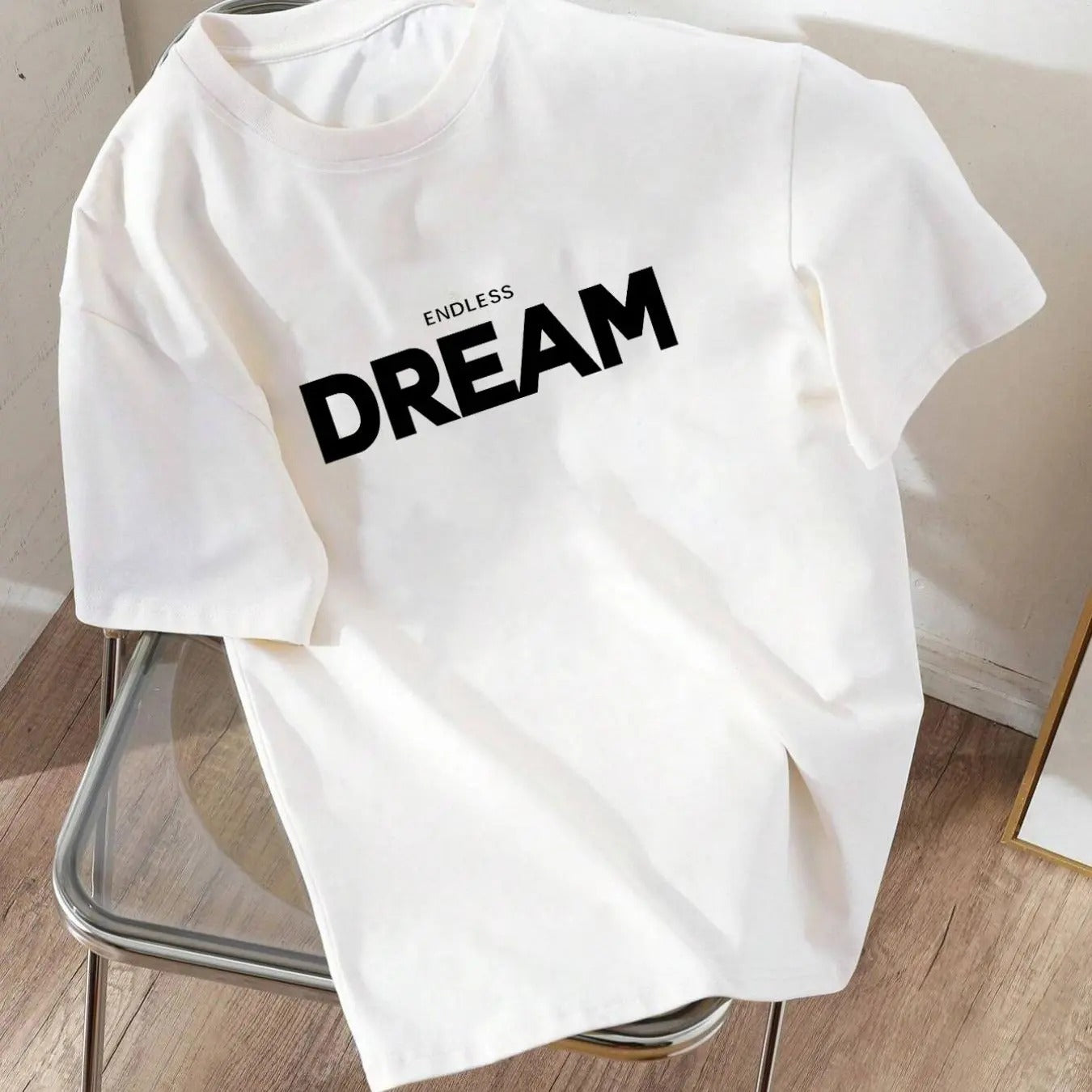 Women's Letter Print Round Neck Tee, Fashion Casual Crew Neck T-Shirt for Daily Holiday Vacation Outdoor Wear, Ladies...