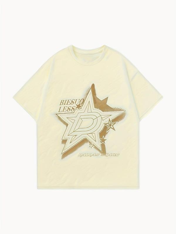 Women's Letter Print Round Neck Tee, Fashion Casual Crew Neck T-Shirt for Daily Holiday Vacation Outdoor Wear, Ladies...