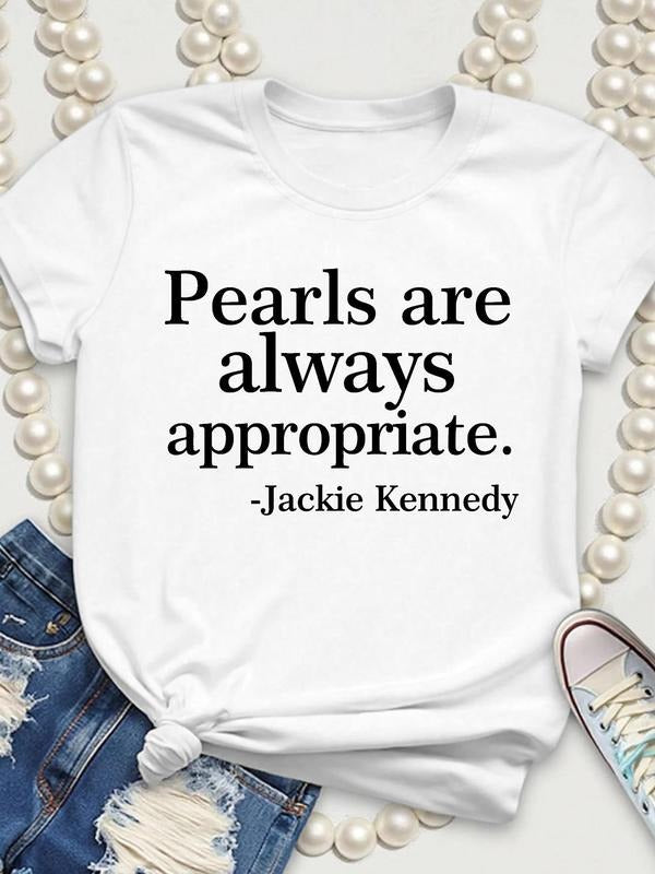 Letter Print Round Neck Casual Crew Neck Daily Vacation Outdoor Clothes Summer Top T-Shirts, Hoodie, Sweatshirt