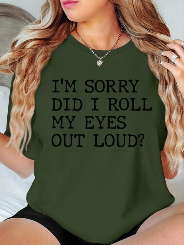 Letter Print Round Neck Casual Crew Neck Daily Vacation Outdoor Clothes Summerstyle{N002}13 T-Shirts, Hoodie, Sweatshirt
