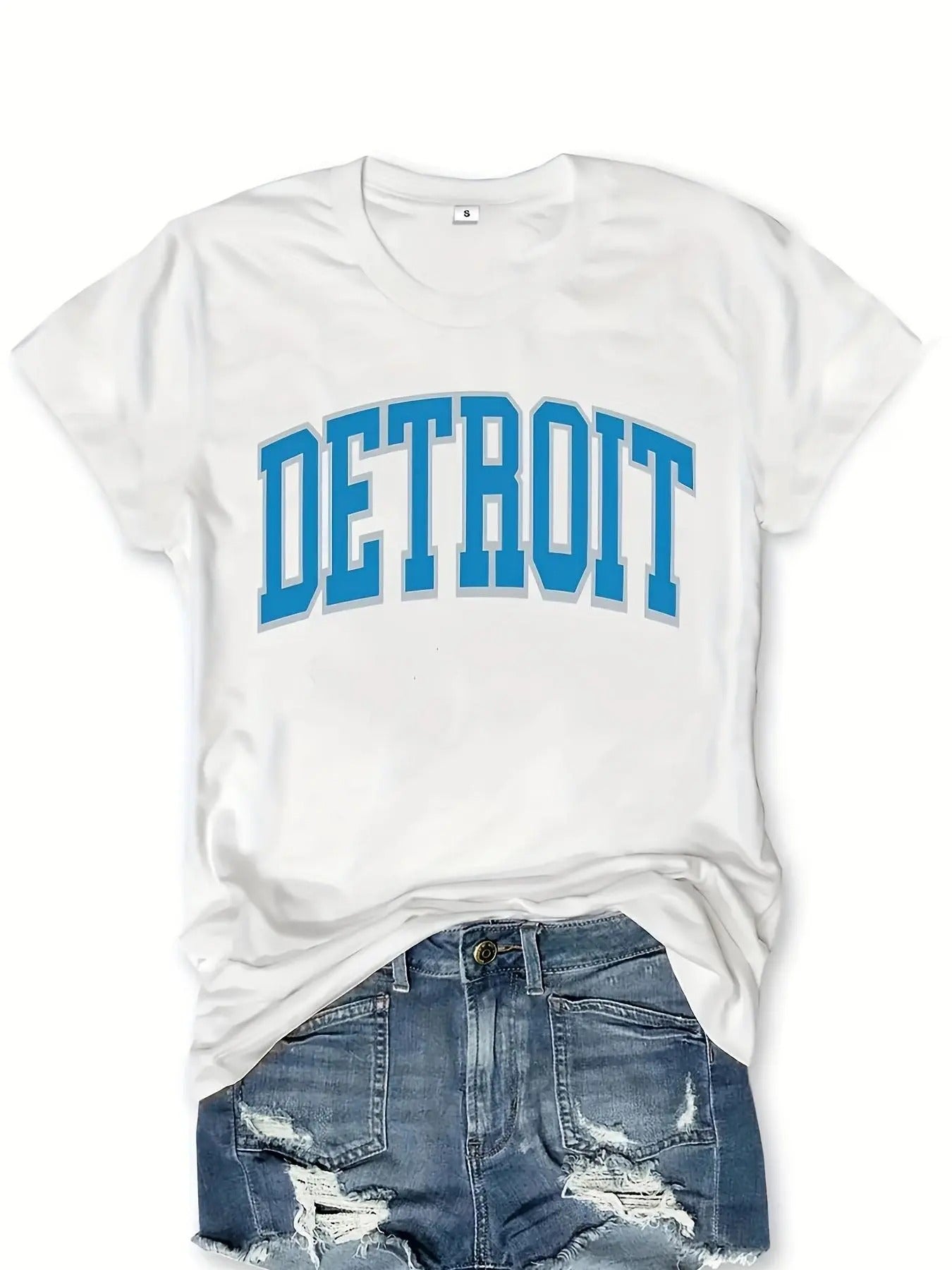 Women's Letter Print Round Neck Tee, Fashion Casual Short Sleeve T-shirt, Ladies Summer Clothes for Daily Wear style 10...