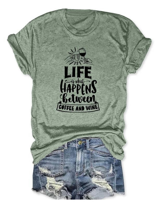 Women's Letter Print Round Neck Tee, Trendy Casual Short Sleeve Crew Neck T-shirt for Daily Wear, Ladies All Seasons...